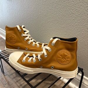 Converse High-Tops in Mustard and Cream